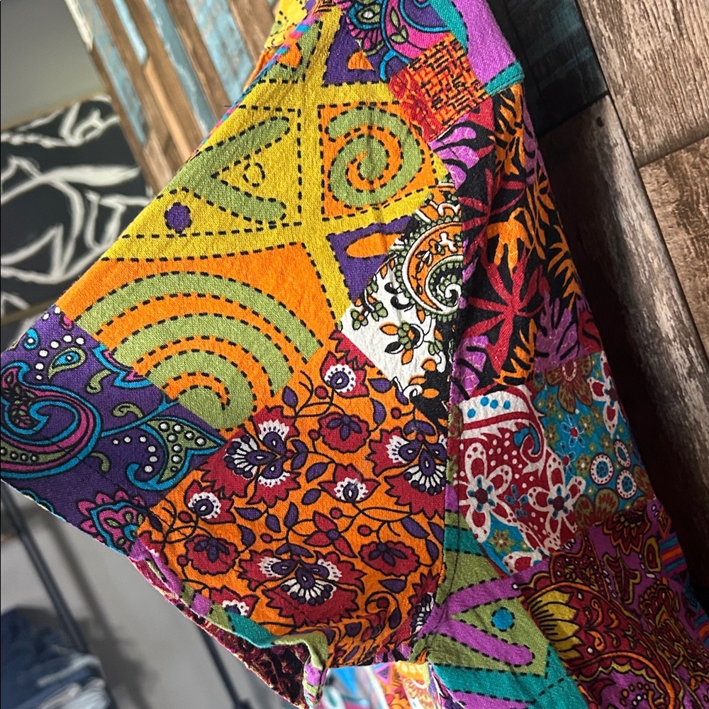 Patchwork Button-Down Shirt in Multicolor vintage - image 10